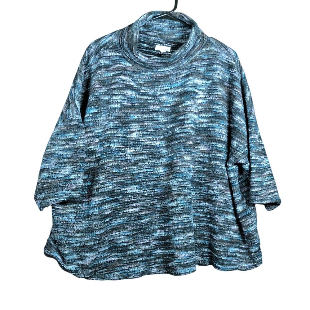Silence + Noise Womens Sweater Multicolored Mock Long Sleeve Soft Medium